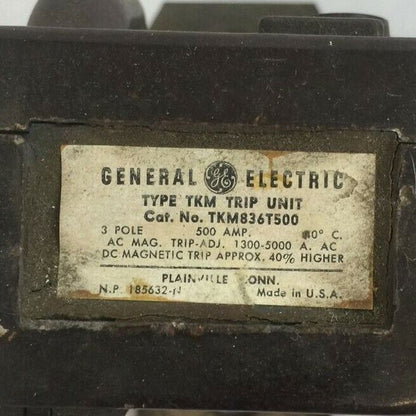 GE TKM836T500 TRIP UNIT 500AMP 3POLE