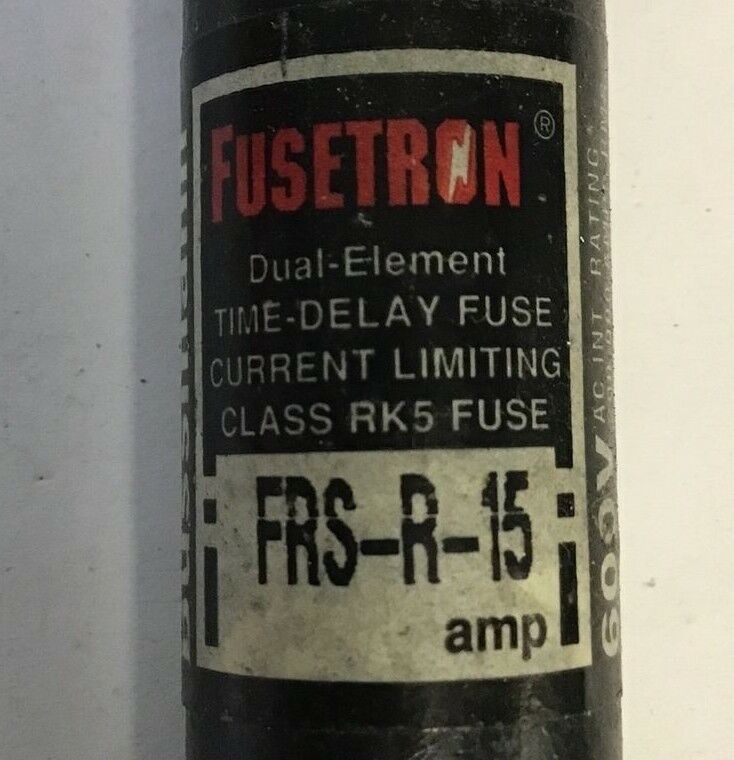 FUSETRON FRS-R-15 FUSE CLASS RK5 TIME DELAY 600VAC/300VDC ***LOTOF3***