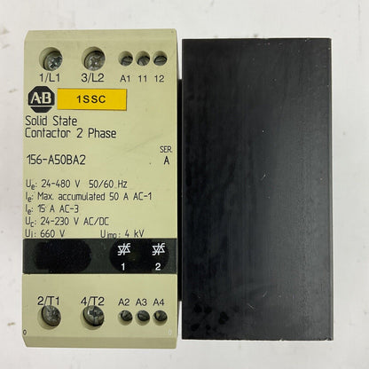 ALLEN BRADLEY 156-A50BA2 SOLID STATE CONTACTOR  2PH SER A LINE VOLTAGE 24-480VAC