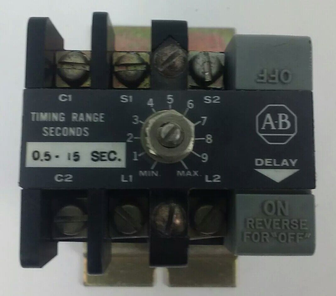 ALLEN BRADLEY 852S-NSD SER F SOLID STATE TIMER 0.5-15 SECONDS TIME DELAY RANGE
