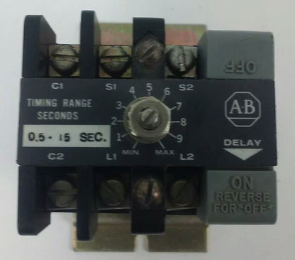 ALLEN BRADLEY 852S-NSD SER F SOLID STATE TIMER 0.5-15 SECONDS TIME DELAY RANGE