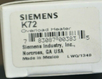 SIEMENS K72 THERMAL OVERLOAD HEATER ELEMENT