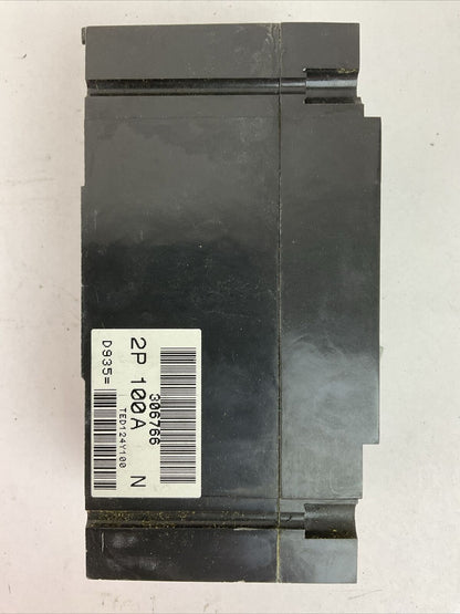 GE TED124Y100 MOLDED CASE SWITCH 2POLE 100AMP 480VAC 250VDC MODEL 3