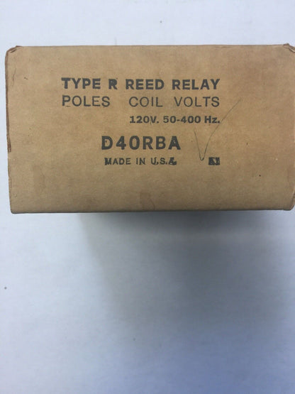 CUTLER HAMMER D40RBA TYPE R REED RELAY 120V 50-400HZ