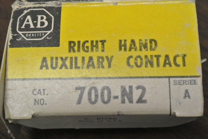ALLEN-BRADLEY 700-N2 AUXILIARY CONTACT, RIGHT HAND / NEW SURPLUS