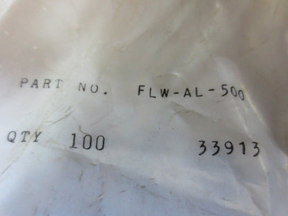 JAMES C. WHITE FLW-AL-500 ALUMINUM WASHERS for TUBETRACK 33913 LOT of 100 NEW