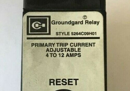 CUTLER HAMMER 5264C09H01 GROUNDGARD RELAY 4-12AMP ADJ. CLASS 1 250VAC/125VDC