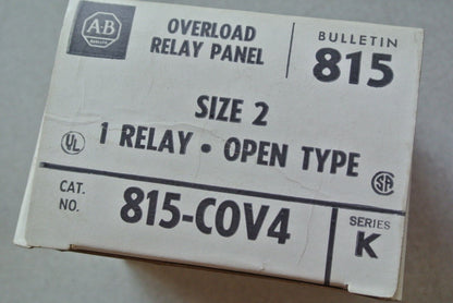 ALLEN-BRADLEY 815-COV4 SIZE 2 OVERLOAD RELAY PANEL, OPEN TYPE - NEW SURPLUS