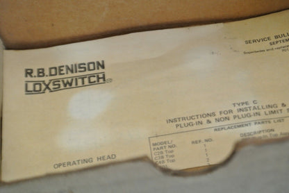 R.B. DENISON C2B-JKF05 LoxSwitch LIMIT SWITCH / 600VAC MAX / NEW SURPLUS