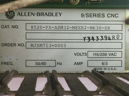 ALLEN BRADLEY 8520-PX-ASM32-MEXE2-M63S-SR RACK 115/230VAC 50/60HZ 6/3AMP