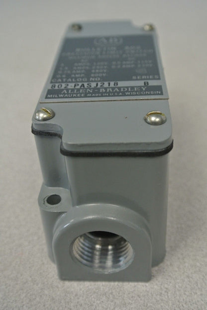 ALLEN-BRADLEY 802-PASJ218 PRECISION LIMIT SWITCH / PUSH ROLLER / NEW SURPLUS