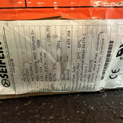SEIFERT 42702001 FILTERLESS SLIMLINE AIR CONDITIONER 400/460VAC