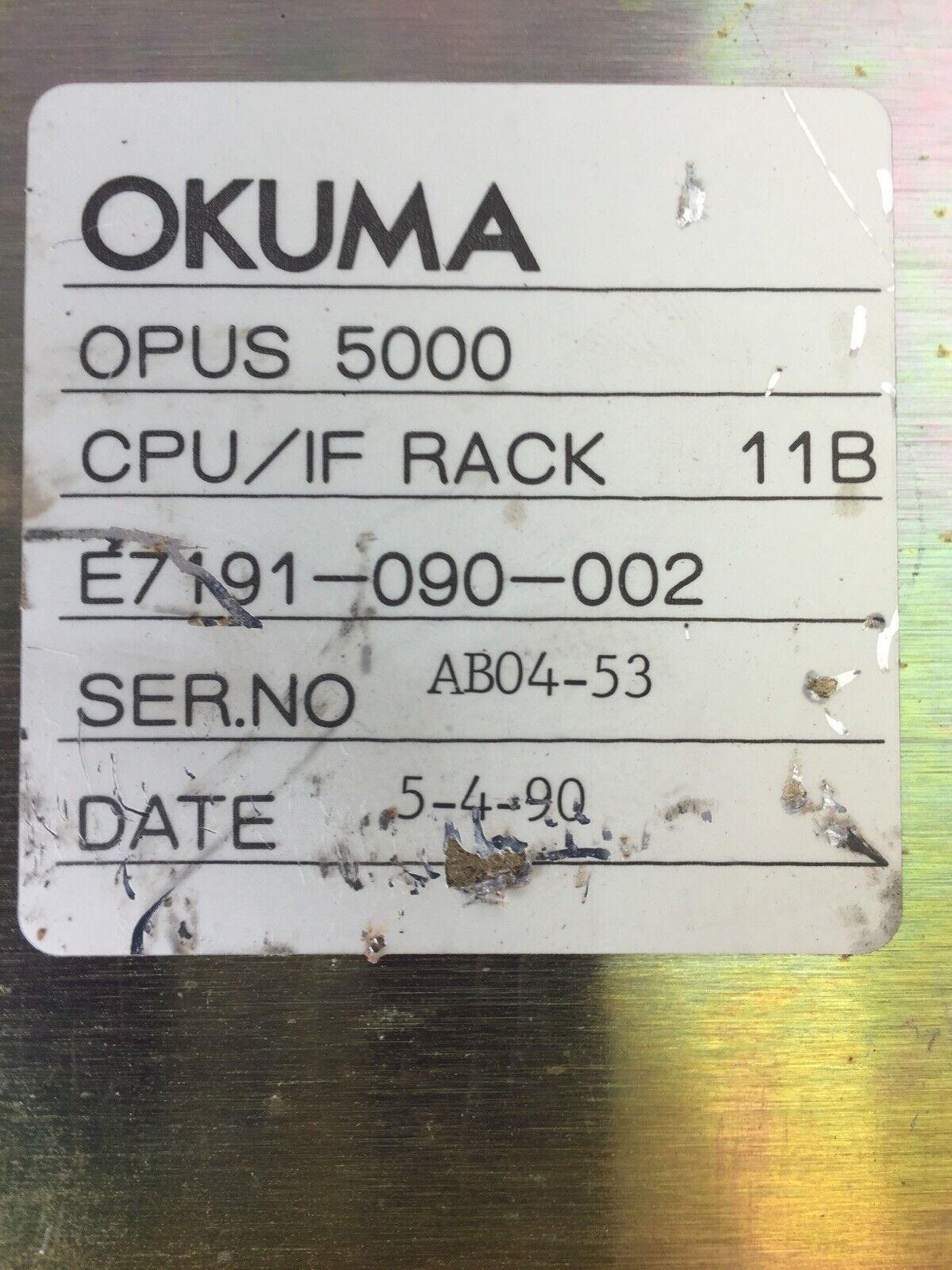 OKUMA E7191-090-002 CPU/IF RACK