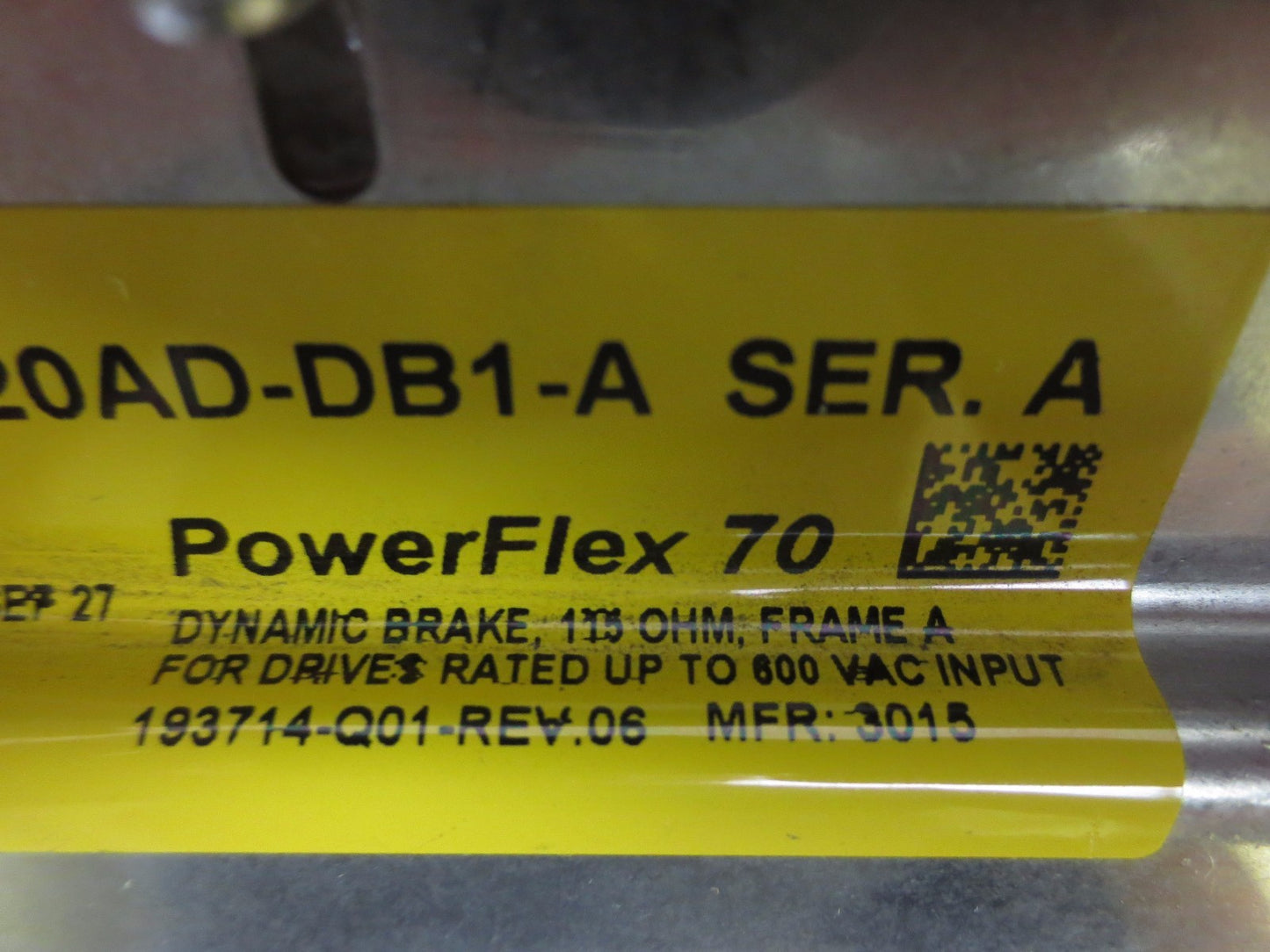 ALLEN-BRADLEY 20AD-DB1-A Ser. A, POWERFLEX 70 INTERNAL DYNAMIC BRAKE / RESISTOR