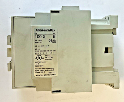 ALLEN BRADLEY 100-C30*00 CONTACTOR SER.C 690V 65A W/ 100-S SER.B AUX CONTACT