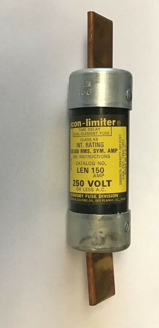 ECONOMY LEN 150 FUSE 250V ECO-LIMITER CLASS K5 TIME DELAY DUAL ELEMENT