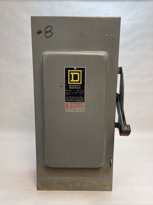 SQUARE D H323N SAFETY SWITCH 240VAC 100A FUSIBLE 30HP SER E2