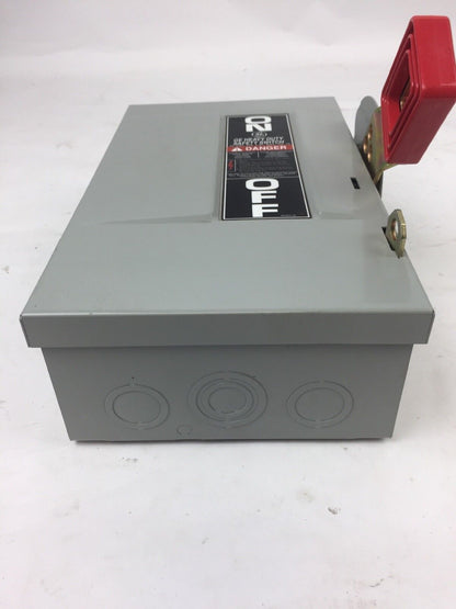 GE THN3321 SAFETY SWITCH HEAVY DUTY INDOOR NON FUSIBLE 3 POLES 240VAC 250VDC 30A