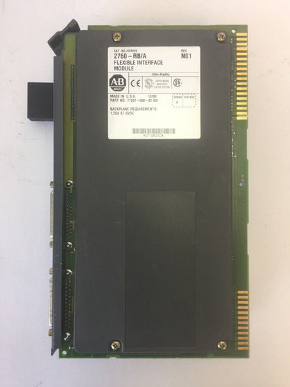 ALLEN BRADLEY 2760-RB/A FLEXIBLE INTERFACE MODULE REV N01 2760-SFC2 MASTER/LAN