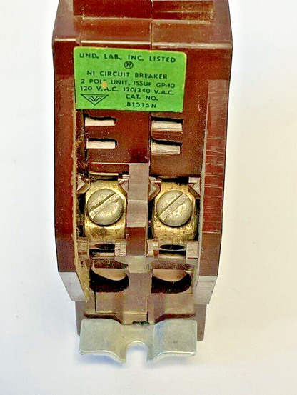 WADSWORTH B1515N CIRCUIT BREAKER 15A 2POLE 120/240VAC