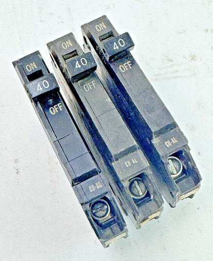 GE **LOT OF 3** - TQP140 - CIRCUIT BREAKERS - 1 POLE, 40 A, 240 VAC, TYPE TQP