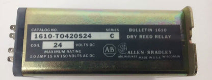 ALLEN BRADLEY, 1610-T0420S24, SER. C,DRY REED RELAY, 24VDC, 1A, 15VA, 150V AC/DC