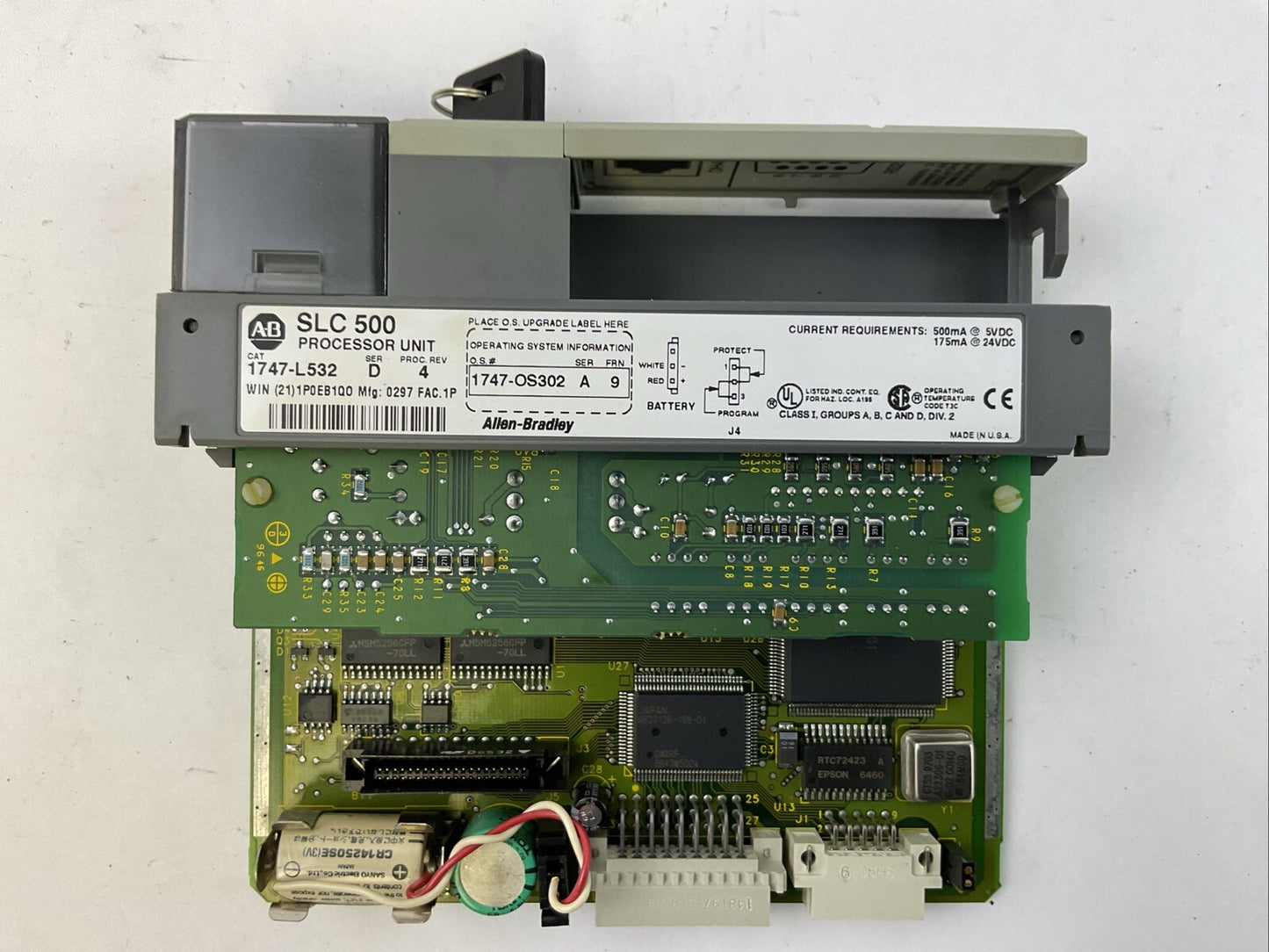 ALLEN BRADLEY 1747-L532 SER D PROC REV 4 PROCESSOR 1747-OS302 SER A FRN 9