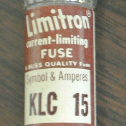 BUSSMANN KLC15 LIMITRON FUSE / 15A / 500V / NEW SURPLUS / EACH