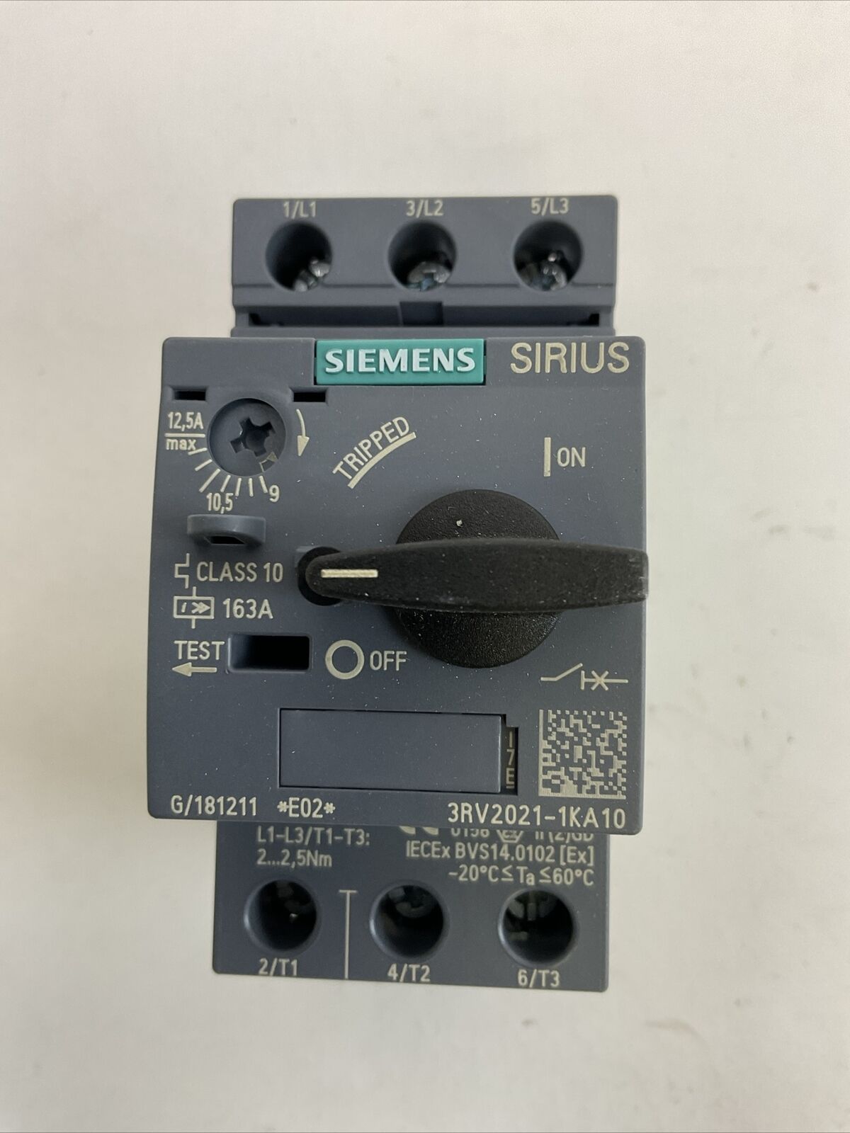 SIEMENS 3RV2021-1KA10 CIRCUIT BREAKER 9,0-12,5A