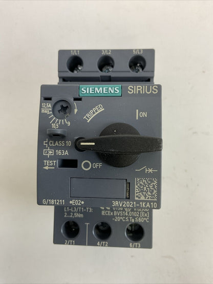 SIEMENS 3RV2021-1KA10 CIRCUIT BREAKER 9,0-12,5A
