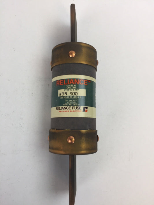 RELIANCE ELECTRIC KON 500 CLASS K5 ONE TIME FUSE 500AMP 250VAC