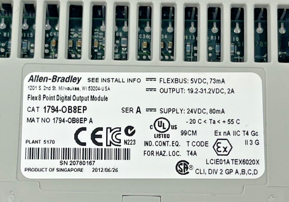 ALLEN BRADLEY - 1794-0B8EP - FUSED OUTPUT MODULE - SERIES A - FLEX I/O - 24V DC