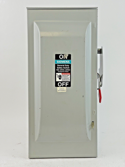 SIEMENS - GF223NR - RAINPROOF SAFETY SWITCH-2 POLE, 100A, 240 VAC, 250 VDC, 3R