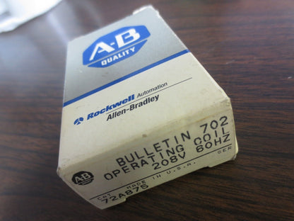 ALLEN-BRADLEY 72A875 OPERATING COIL 208V, 60Hz - NEW SURPLUS