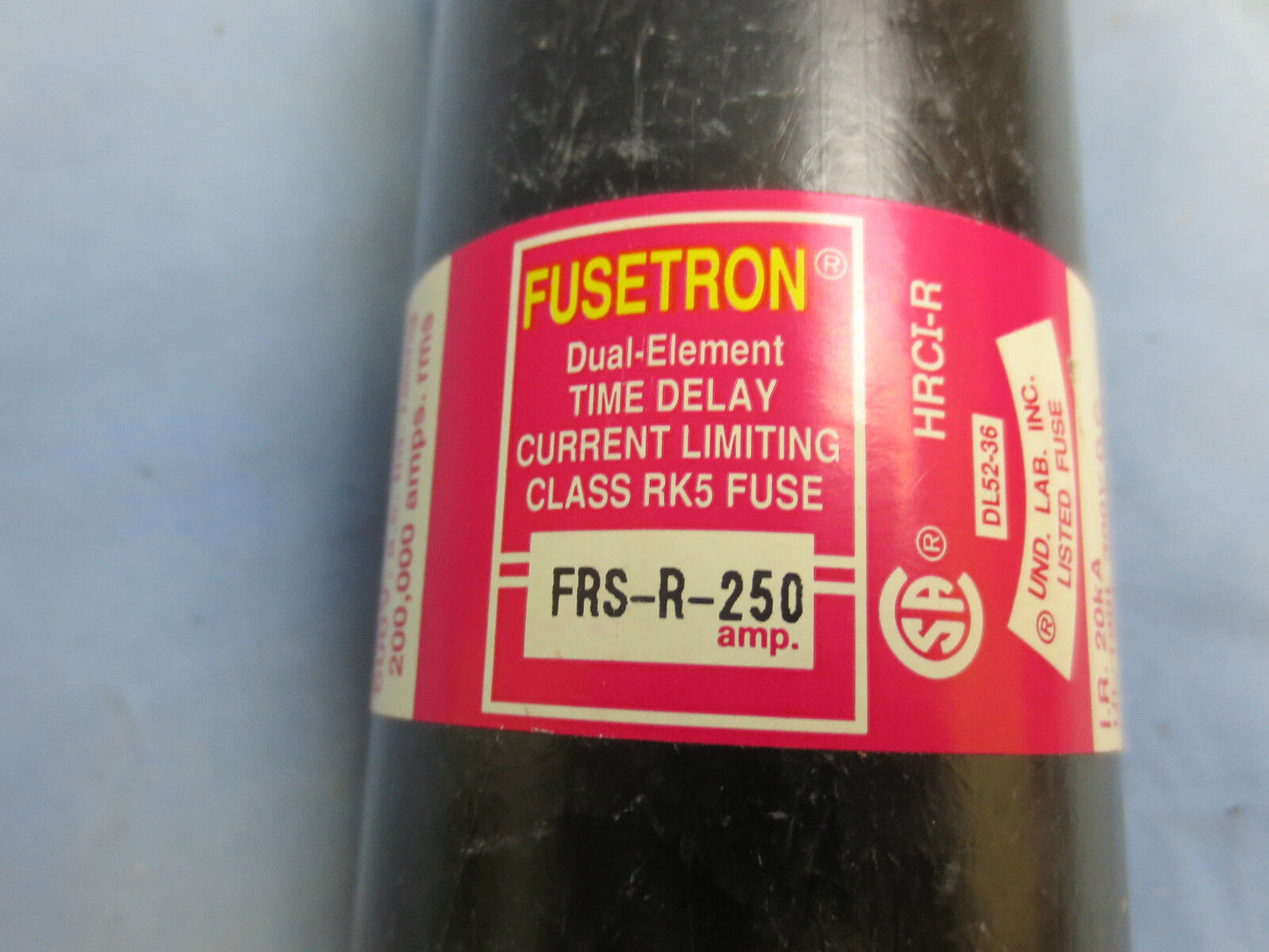 BUSSMANN FRS-R-250 FUSETRON DUAL-ELEMENT TIME DELAY CURRENT-LIMITING FUSE