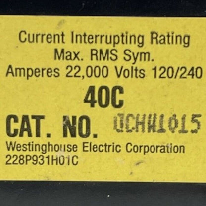 CUTLER HAMMER / WESTINGHOUSE QCHW1015 CIRCUIT BREAKER 15AMP 1POLE 120/240VAC