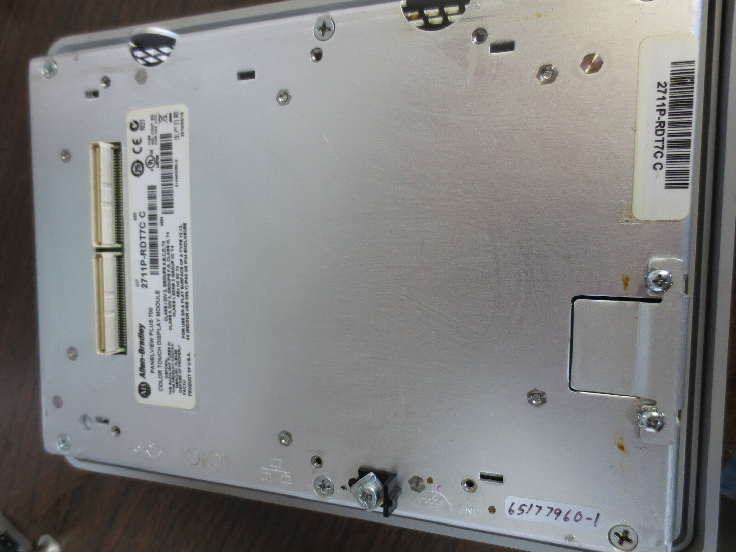 ALLEN-BRADLEY 2711P-RDT7C Ser. C PANELVIEW PLUS w/ 2711P-RP1 Ser. G LOGIC MODULE