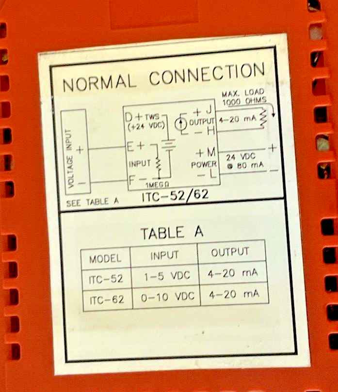 PRIBUSIN ITC-62 ISOLATED SIGNAL CONDITIONER 24VDC 80MA