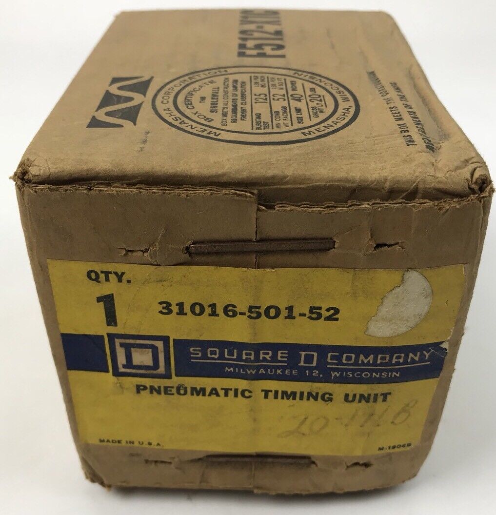 Square D 31016-501-52 Pneumatic Timing Unit Brand New In Box Never Opened