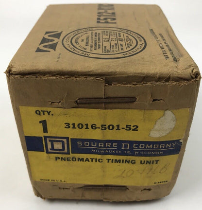 Square D 31016-501-52 Pneumatic Timing Unit Brand New In Box Never Opened