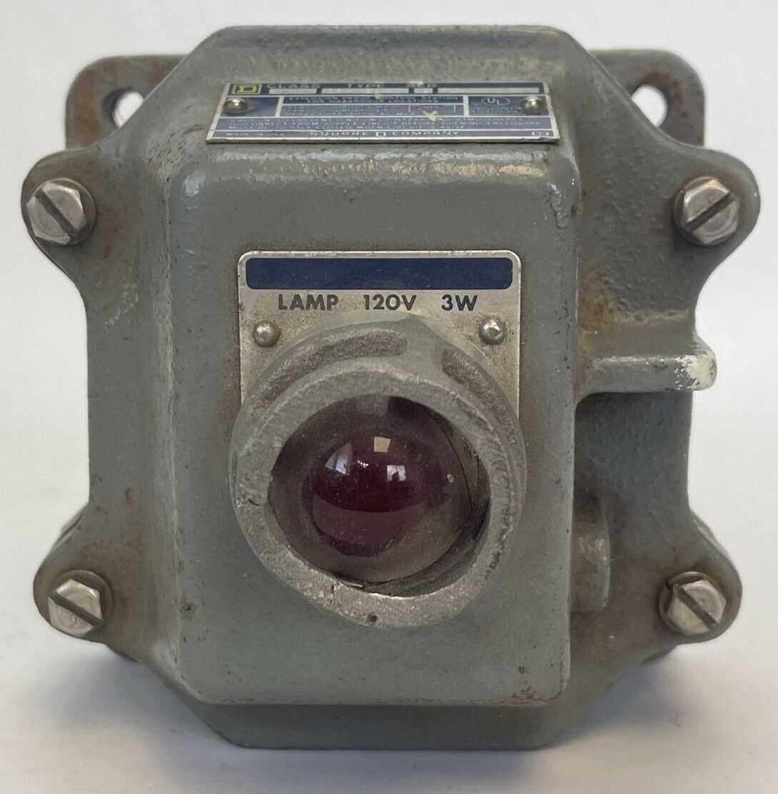 SQUARE D CLASS 9001 TYPE GR-128 SER A EXPLOSION PROOF CONTROL STATION LAMP 120V