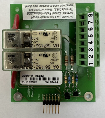 INDUSTRIAL MRO 305R-4F RELAY REV .02 CIRCUIT BOARD