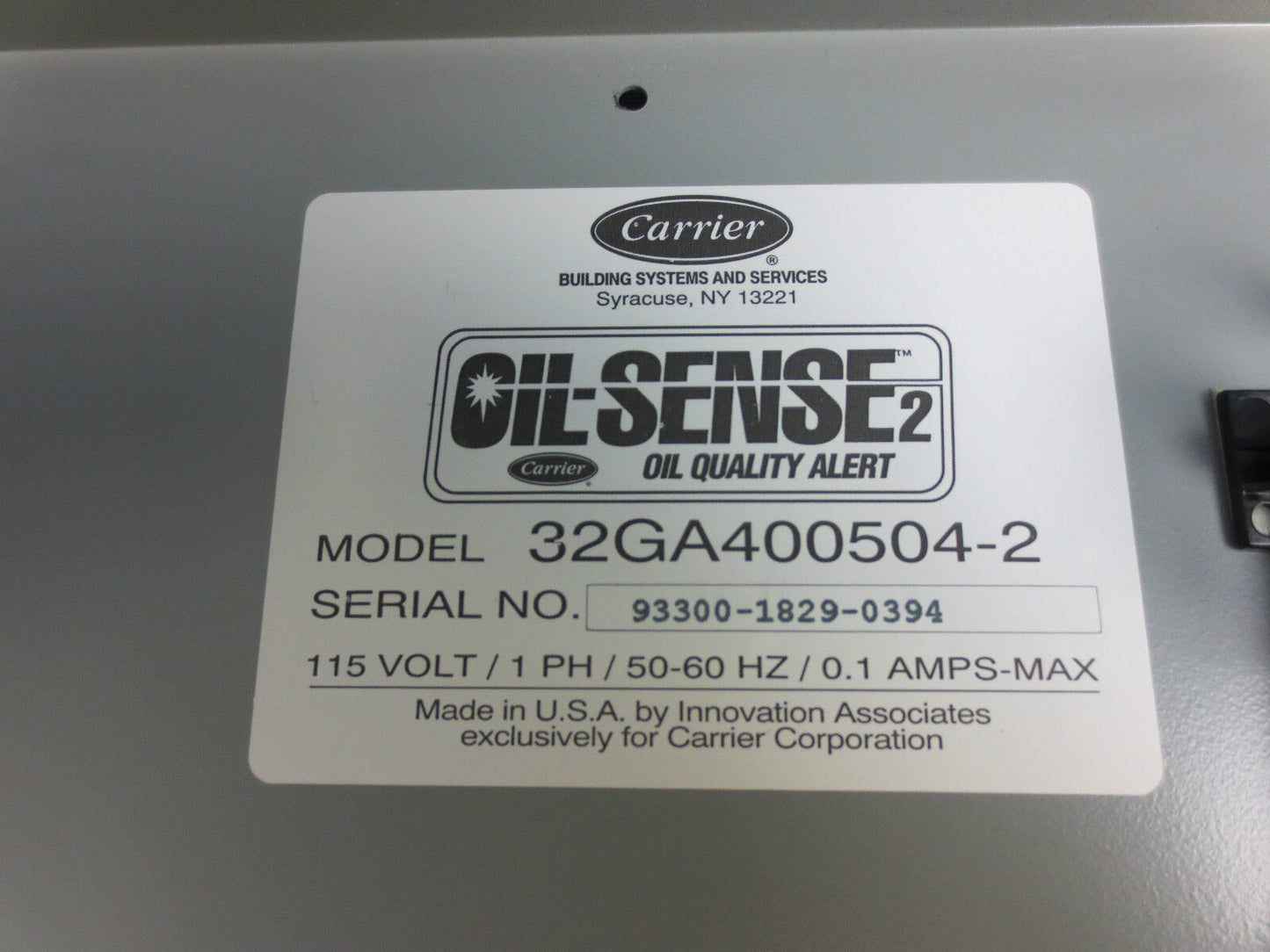 CARRIER 32GA400504-2, OIL SENSE 2 - OIL QUALITY ALERT - OIL SAMPLE ANALYZER NEW