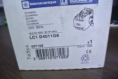 TELEMECANIQUE LC1-D4011G6 - CONTACTOR - 18.5 kW-400V - 30HP-460V NEW SURPLUS