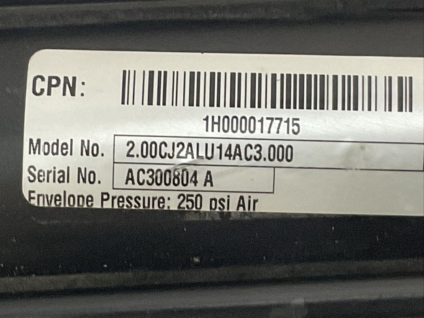 PARKER 2.00CJ2ALU14AC3.000 CYLINDER 250PSI