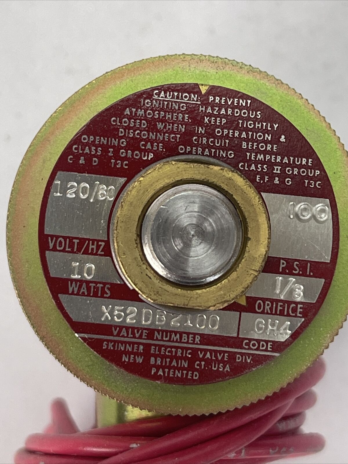SKINNER X52DB2100 V5, X5, Q5 SERIES SOLENOID VALVE 100PSI 120V 60HZ 10WATTS