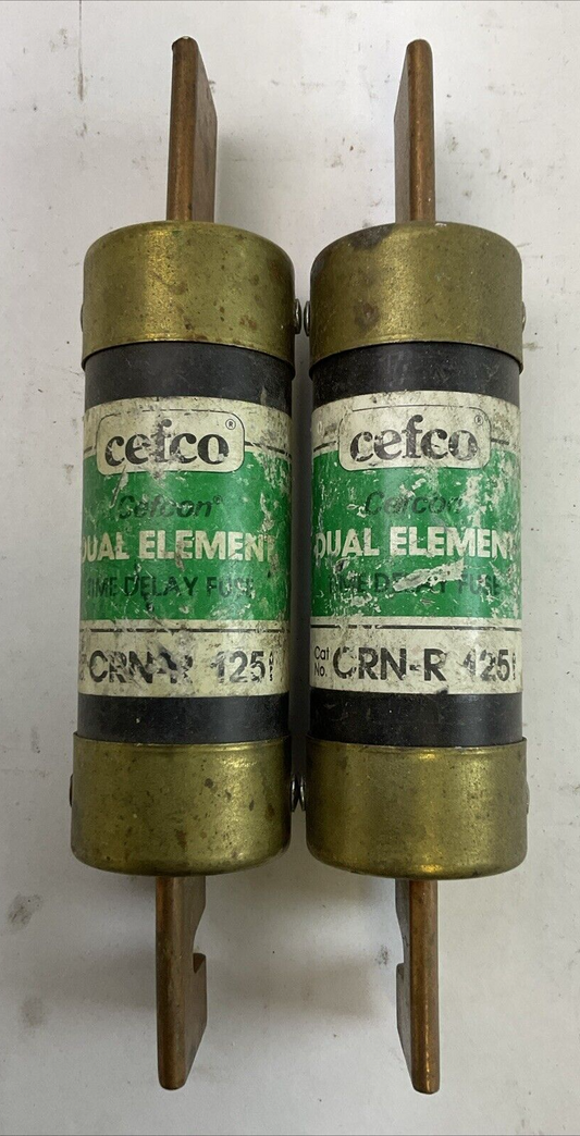 CEFCO CRN-R 125 DUAL ELEMENT TIME DEALY FUSE 125AMP 250VAC (LOT OF 2)