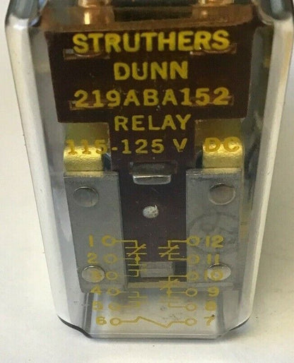 STRUTHERS DUNN 219ABA152 RELAY 115-125VDC