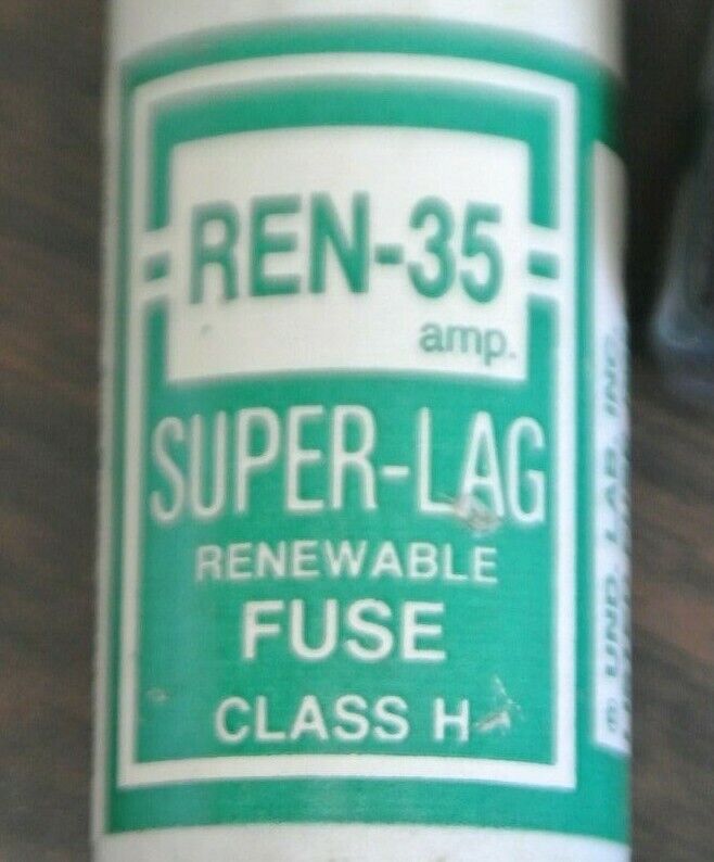 LOT of 5 BUSS REN35 CLASS H SUPER-LAG RENEWABLE FUSE / 35A / 250V / NEW SURPLUS