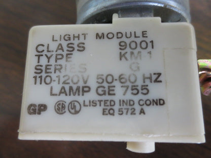 SQUARE D 9001 KP-1 Ser. F PILOT LIGHT, GREEN LENS - 110/120V - NEW SURPLUS